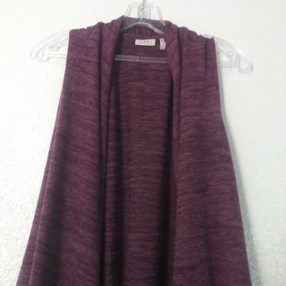 Logo by Lori Goldstein Women's S purple marbled sleeveless cardigan sweater - Picture 2 of 13